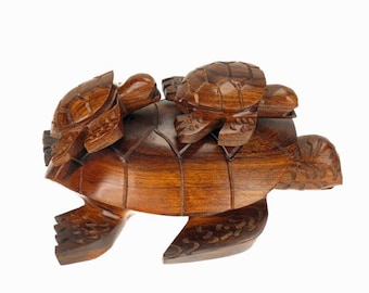 W0041 ヴィンテージ/無垢材/亀の彫刻/彫刻 - Etsy 日本