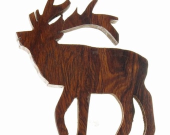 Desert Ironwood Elk Silhouette Drawer Pull carving