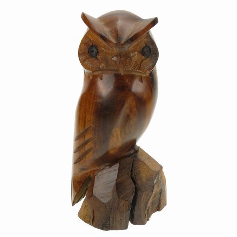 Desert Ironwood Perched Owl carving image 1