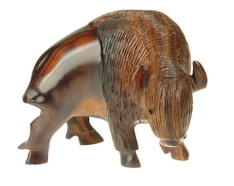 Desert Ironwood Buffalo Turning carving - bison