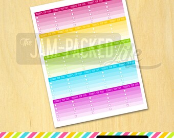 Printable Planner Stickers - Today's Top Five - Brights - Fits Erin Condren Life Planners, Inkwell Press, Plum Paper Planners