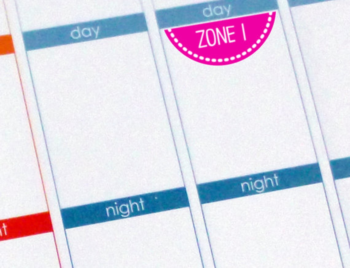 Printable Planner Stickers - Flylady Zones - Brights - Fits Erin ...