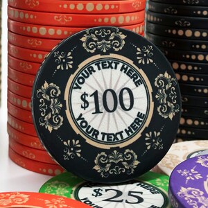 The Victorian Ceramic Custom Poker Chip Set - 25 Chips