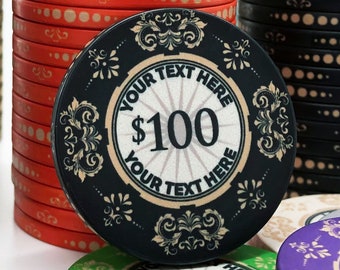 Nøjagtig ammunition undtagelse The Victorian Ceramic Custom Poker Chip Set 25 Chips - Etsy