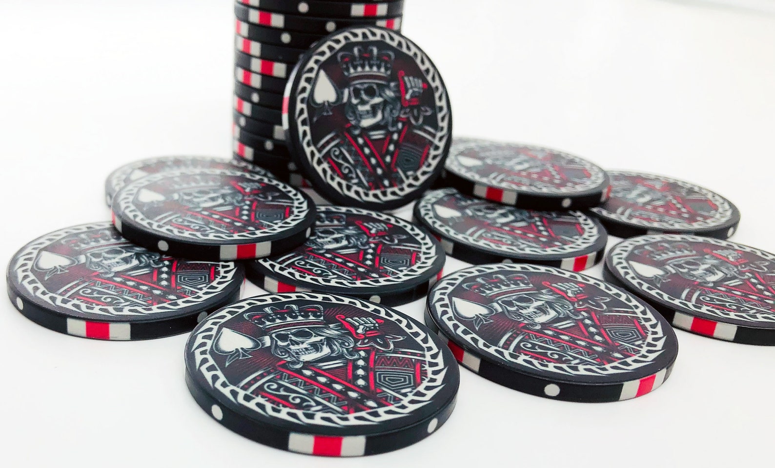 Personalized King of Spades Ceramic Poker Chip Set in Printed Etsy