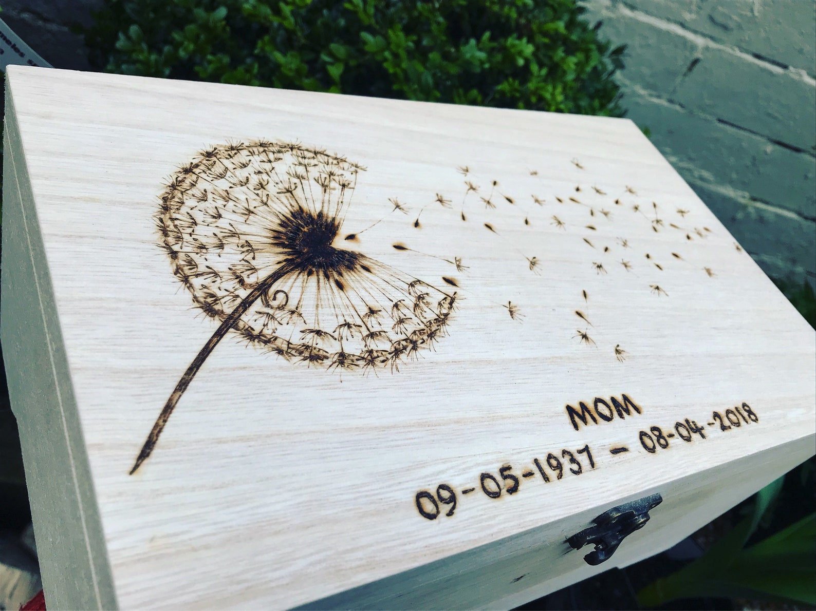 Ashes storage memorial anniversary keepsake box in sympathy Etsy