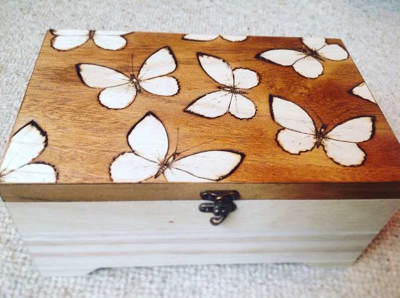 Baby memory box white butterflies stillborn baby box new Etsy