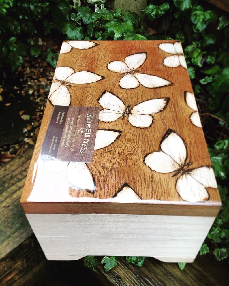 Baby memory box white butterflies stillborn baby box new Etsy