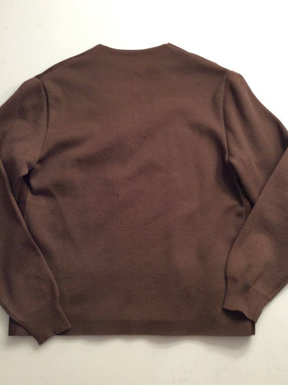 Men's Vintage Suede V Neck Sweater - image 3