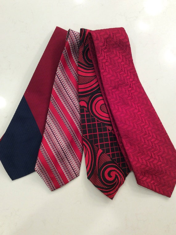 Set of 4 1970's Vintage Ties