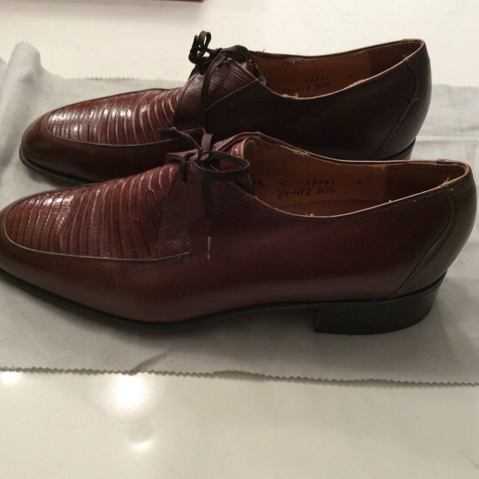 Vintage Johnston Murphy Aristocrat Shoes Mens lizard  size 10 D/B Johnson & Murphy Aristocrat Brown Lizard Leather TASSELED  main image 2