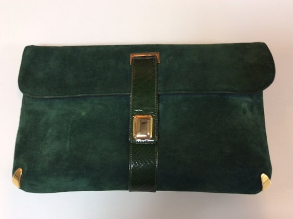 Vintage 1970's Suede Convertible Clutch/Shoulder … - image 1