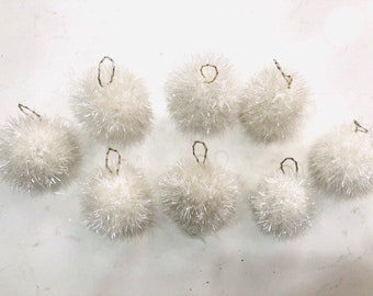 Vintage Set of 8 Snowball Ornaments!