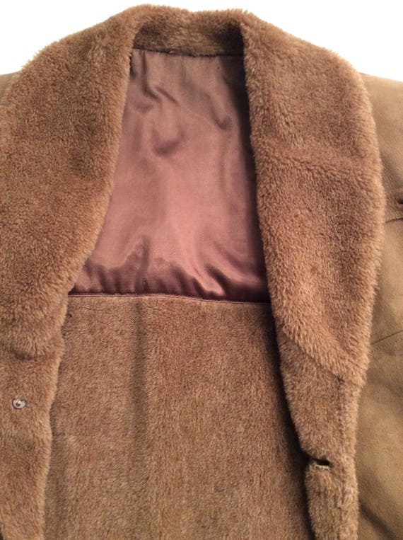 Men's Vintage Shearling 3/4 Length Jacket - image 5