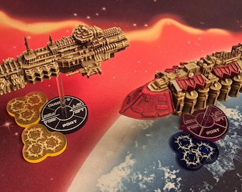 Battlefleet Gothic Blast Markers. *Ships from Canada