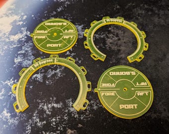 Battlefleet Gothic 60mm Bearing Compass and Bases. *Ships from Canada