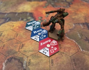 Battlemecha Movement Tokens ... track modifiers/penalties easily with colour coded dials! *Ships from Canada