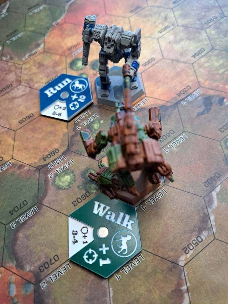 Fichas de movimiento de Battlemecha... ¡Registre fácilmente modificadores/penalizaciones con diales codificados por colores! *Envío desde Canadá imagen 7