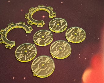 Battlefleet Gothic 30mm Bearing Compass and Bases. *Ships from Canada