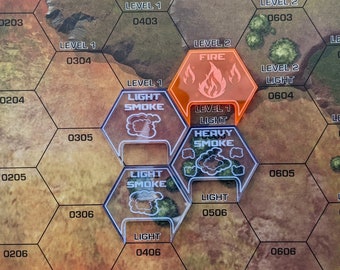 Battletech Fire & Smoke Tokens ... spoor gemakkelijk vuur en rook op met tokens.