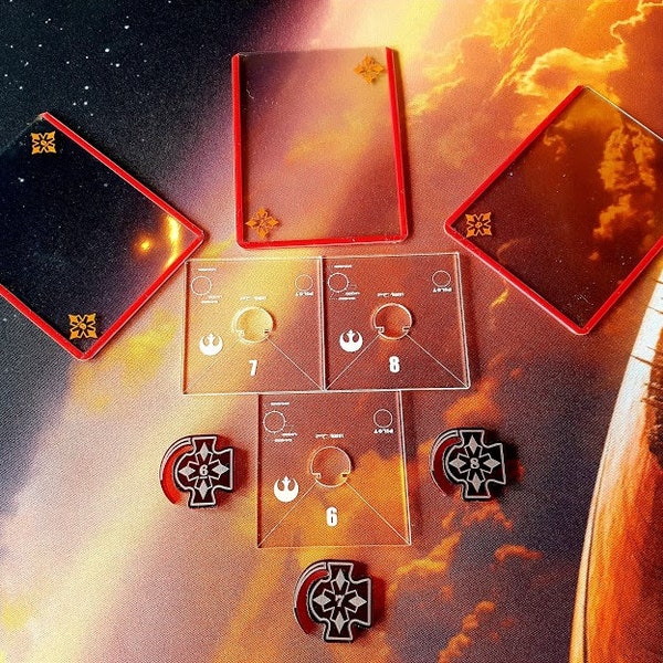 Star Wars X-Wing 2.0 compatible Target Lock HUD System, 3 medium HUD's #6-8, Locks & Sleeves