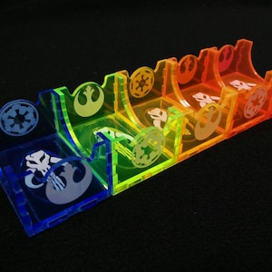 Star Wars X-Wing compatibel Hit Card case, Clear of aangepaste kleuren en omkaderd.