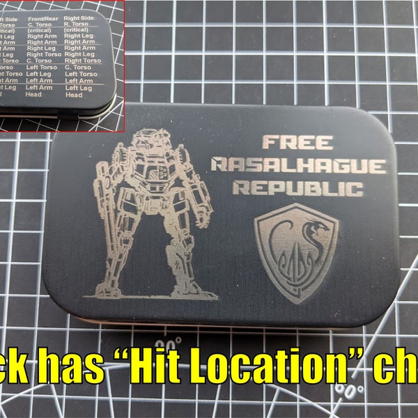 Battletech Movement Collector Tin only ... Add your own Clan or House logo!