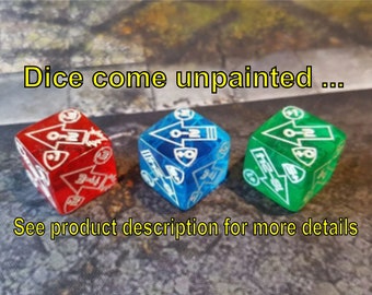 Battletech Movement Dice (Clear) ... track modifiers/penalties easily with colour coded dice! (Clear)