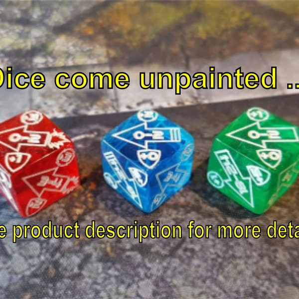 Battletech Movement Dice (Clear) ... track modifiers/penalties easily with colour coded dice! (Clear)