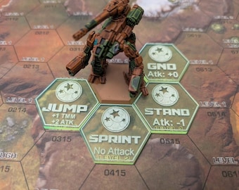 Żetony ruchu Battlemecha Alpha Strike, po 10 sztuk każdego. *Wysyłka z Kanady