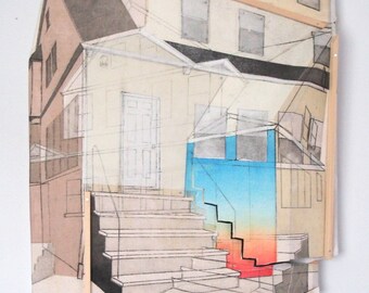 Transient Etsy - preorder a transient city partridge street mixed media wall sculpture