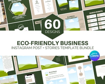 Eco-Friendly Business Instagram Template | Instagram Templates for Retail | Sustainable Influencer | Zero-Waste Shop | Refill Store | Eco