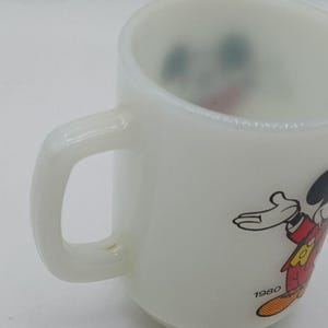 1980 VTG Anchor Hocking Milk Glass Mug Mickey Mouse Today Pepsi Collector Series image 6
