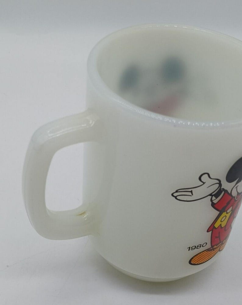 1980 VTG Anchor Hocking Milk Glass Mug Mickey Mouse Today Pepsi Collector Series image 6