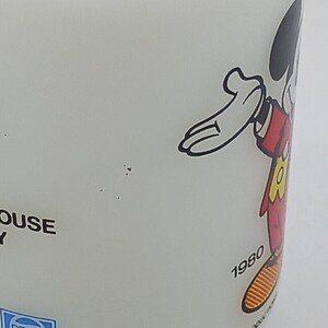 1980 VTG Anchor Hocking Milk Glass Mug Mickey Mouse Today Pepsi Collector Series image 3