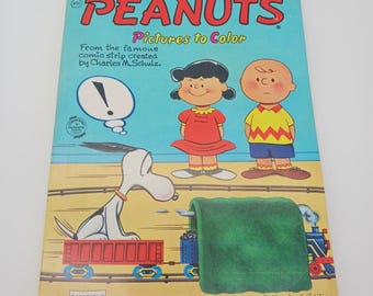 VTG 1959 Peanuts Pictures to Color Coloring Book 5626 Saalfield Charles Schulz
