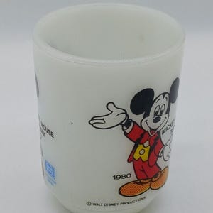 1980 VTG Anchor Hocking Milk Glass Mug Mickey Mouse Today Pepsi Collector Series image 2