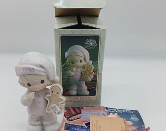Vintage Precious Moments Figurine 1993 Wishing You The Sweetest Christmas Girl
