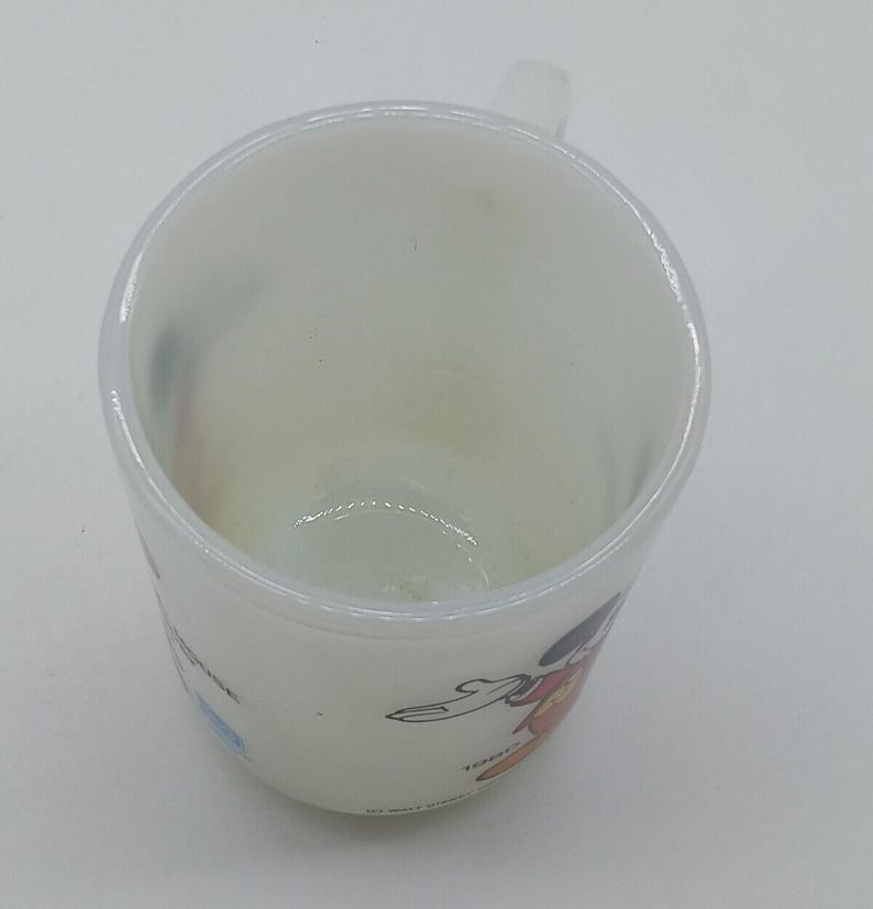1980 VTG Anchor Hocking Milk Glass Mug Mickey Mouse Today Pepsi Collector Series image 8