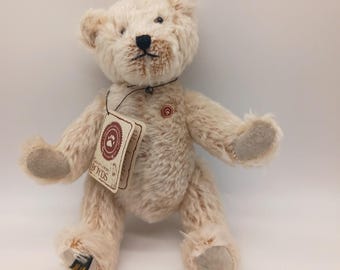7.5" Vintage Boyds White Cream Mohair Bear Teddy B. Bear Collectors Edition Tags