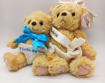 8" Cherished Teddies Vintage Millennium Cherish the Old Plush Bears 1999 Y2K