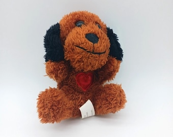 5" Vintage Toms Toys International Ltd Mini Plush Puppy Dog Red Heart