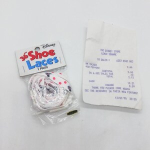 Vintage 1990 Mickey Mouse Disney Shoe Laces 36" NIP with Receipt image 1