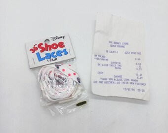 Vintage 1990 Mickey Mouse Disney Shoe Laces 36" NIP with Receipt