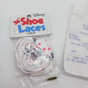 Vintage 1990 Mickey Mouse Disney Shoe Laces 36" NIP with Receipt image 3