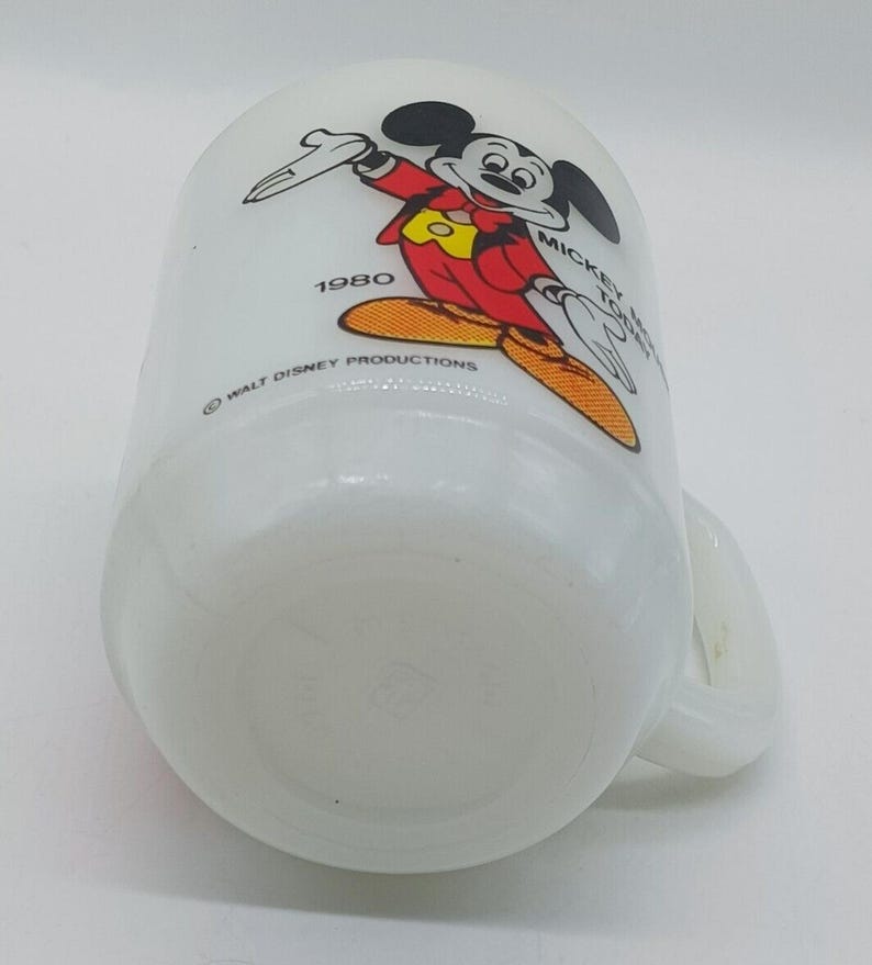 1980 VTG Anchor Hocking Milk Glass Mug Mickey Mouse Today Pepsi Collector Series image 10