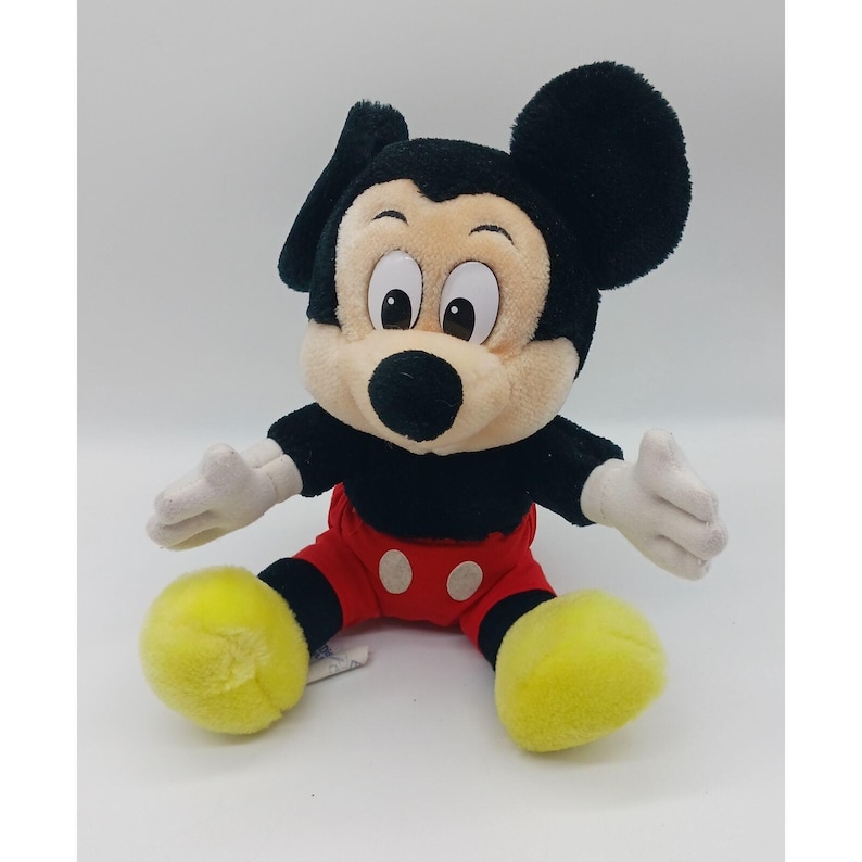 Vintage Mickey Mouse Sitting Plush Toy Disneyland Walt Disney World image 1