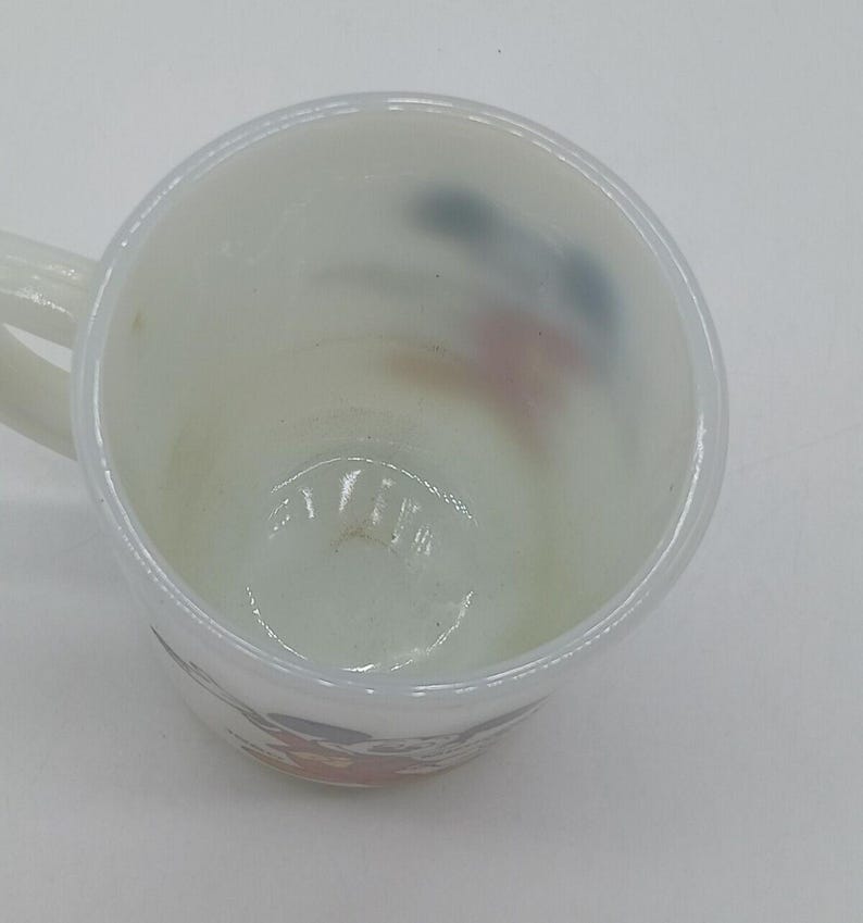 1980 VTG Anchor Hocking Milk Glass Mug Mickey Mouse Today Pepsi Collector Series image 7
