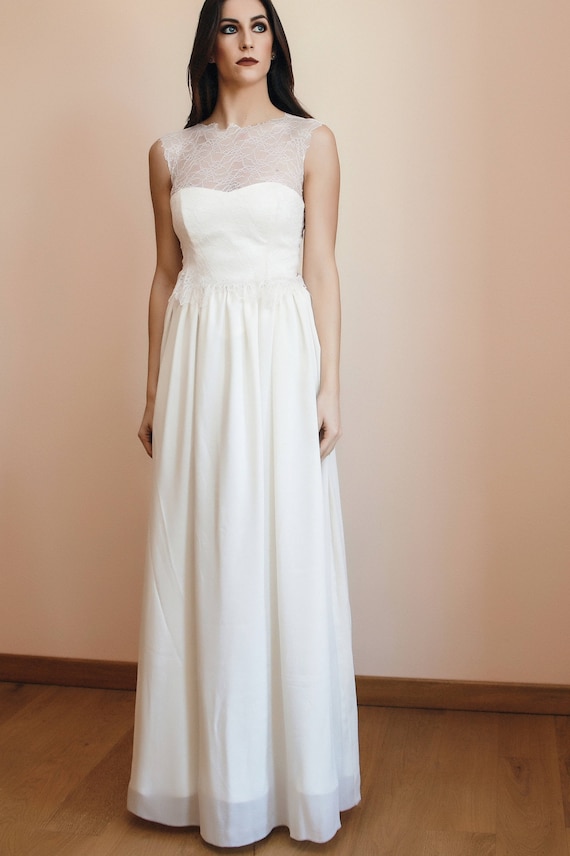 white wedding simple dress