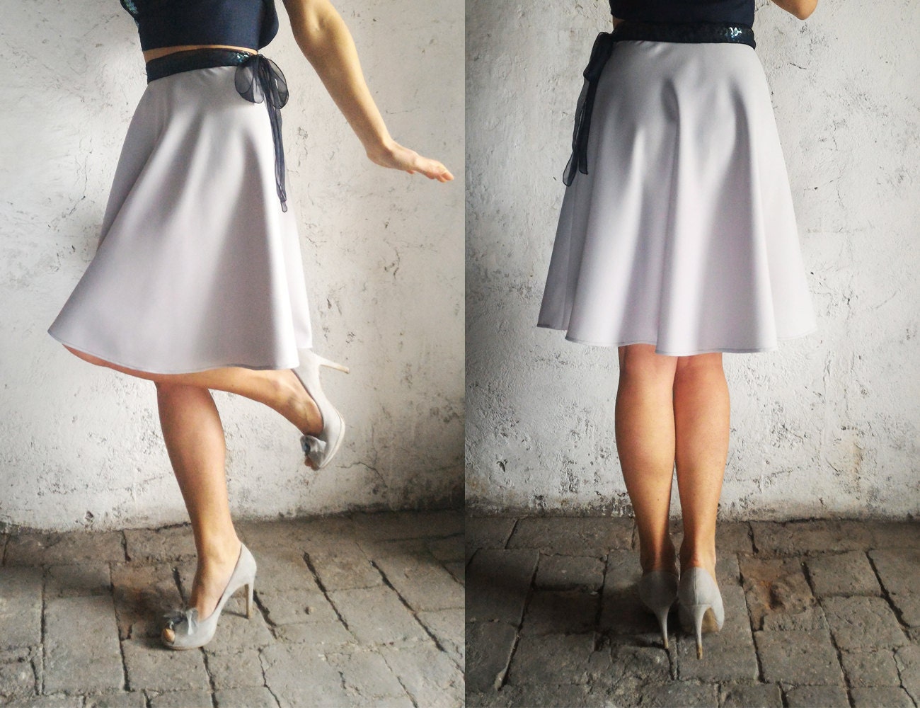 gray circle skirt